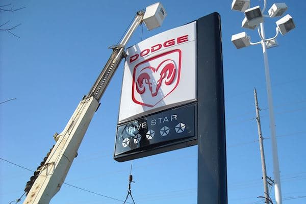 Service Dodge Pole Sign